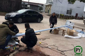 承德農村太陽能路燈安裝現場